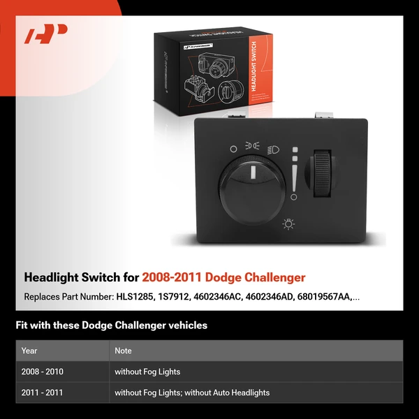 Headlight Switch for 2008-2011 Dodge Challenger