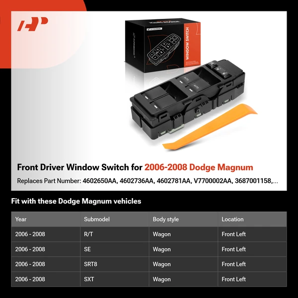 Front Driver Window Switch for 2006-2008 Dodge Magnum