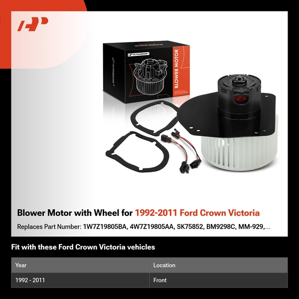 Blower Motor with Wheel for 1992-2011 Ford Crown Victoria