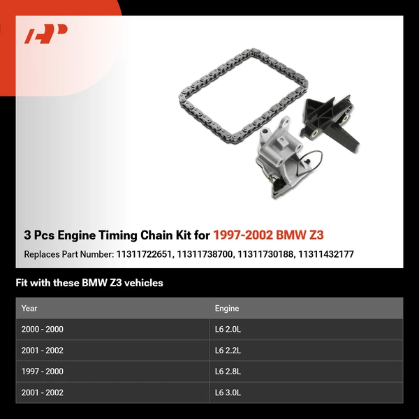 3 Pcs Engine Timing Chain Kit for 1997-2002 BMW Z3