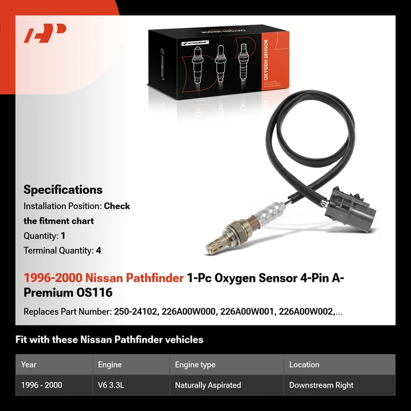 1996-2000 Nissan Pathfinder 1-Pc Oxygen Sensor 4-Pin A-Premium OS116