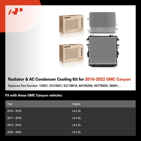 Radiator & AC Condenser Cooling Kit for 2016-2022 GMC Canyon