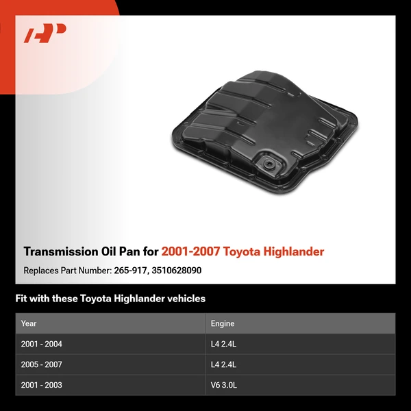 Transmission Oil Pan for 2001-2007 Toyota Highlander