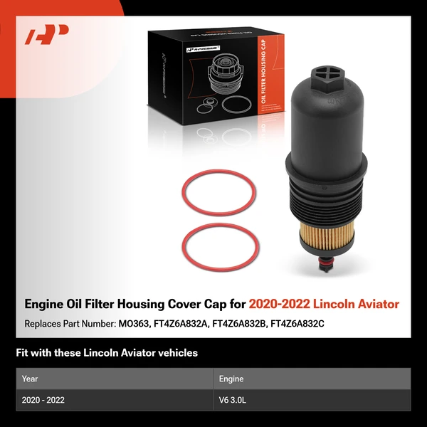 Engine Oil Filter Housing Cover Cap for 2020-2022 Lincoln Aviator