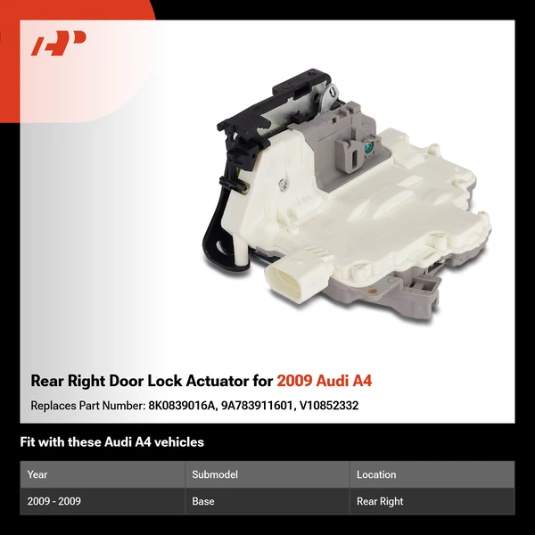 Rear Right Door Lock Actuator for 2009 Audi A4