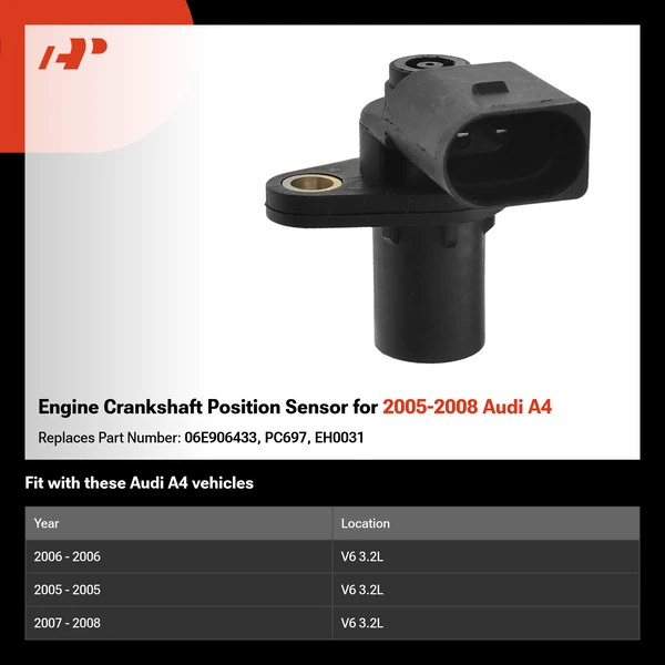 Engine Crankshaft Position Sensor for 2005-2008 Audi A4