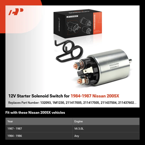 12V Starter Solenoid Switch for 1984-1987 Nissan 200SX