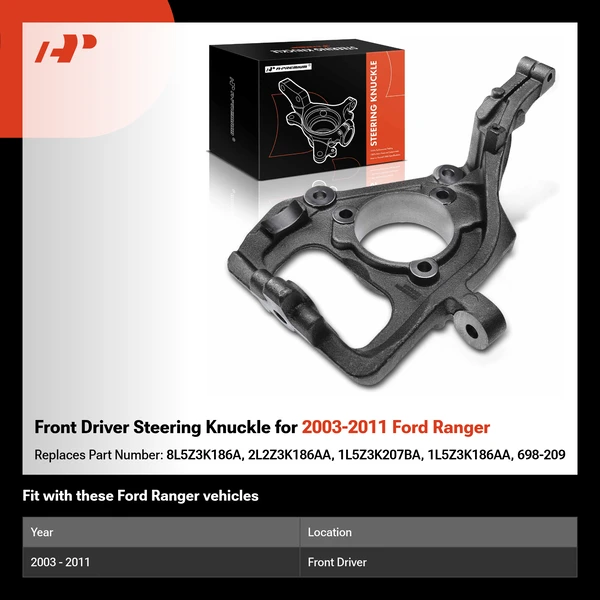 Front Driver Steering Knuckle for 2003-2011 Ford Ranger