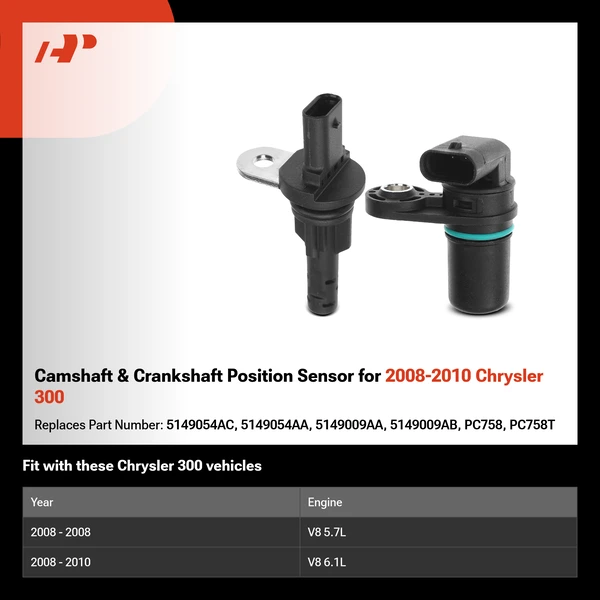 Camshaft & Crankshaft Position Sensor for 2008-2010 Chrysler 300