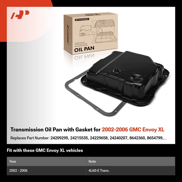 Transmission Oil Pan with Gasket for 2002-2006 GMC Envoy XL