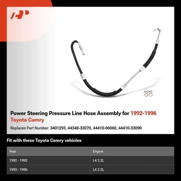 Power Steering Pressure Line Hose Assembly for 1992-1996 Toyota Camry