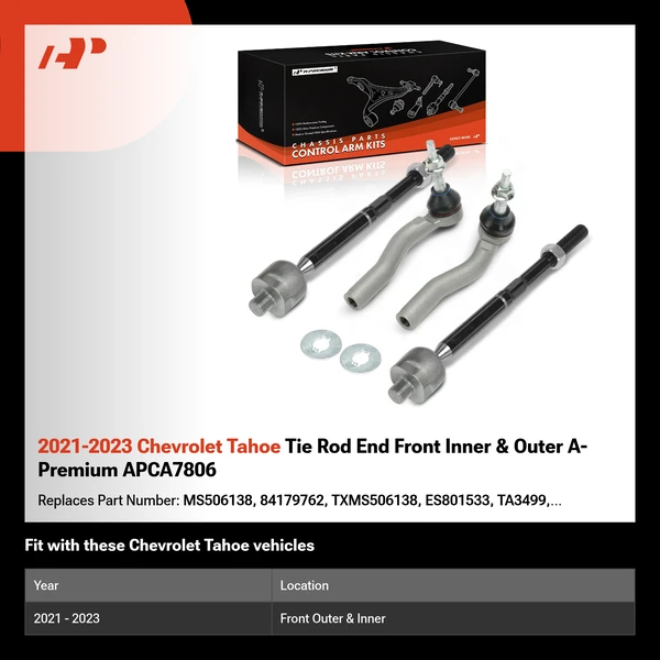 2021-2023 Chevrolet Tahoe Tie Rod End Front Inner & Outer A-Premium APCA7806