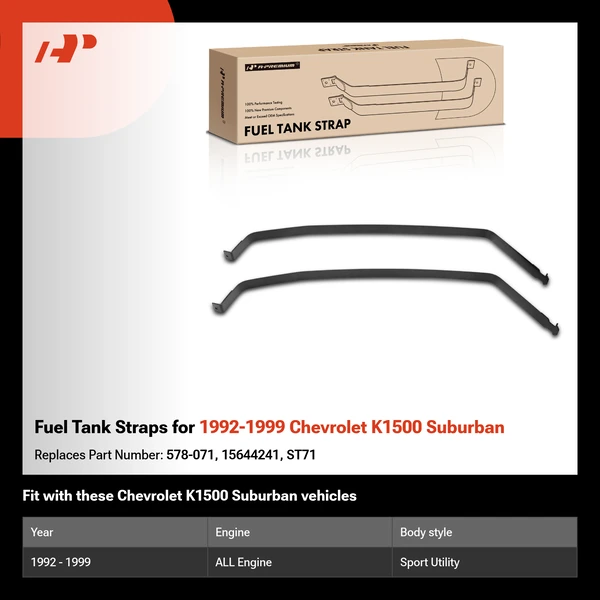 Fuel Tank Straps for 1992-1999 Chevrolet K1500 Suburban