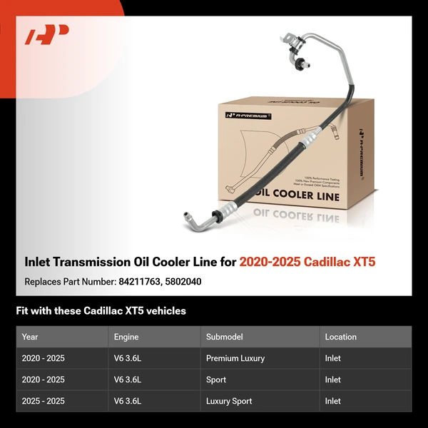 Inlet Transmission Oil Cooler Line for 2020-2025 Cadillac XT5