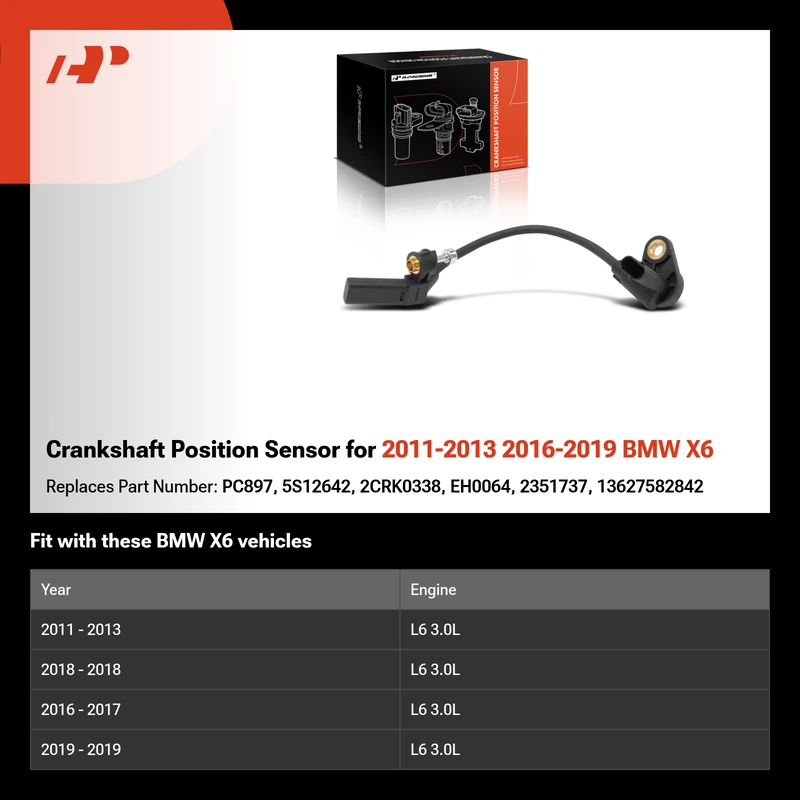 Crankshaft Position Sensor for 2011-2013 2016-2019 BMW X6