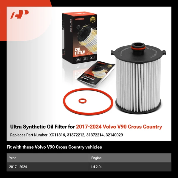 Ultra Synthetic Oil Filter for 2017-2024 Volvo V90 Cross Country