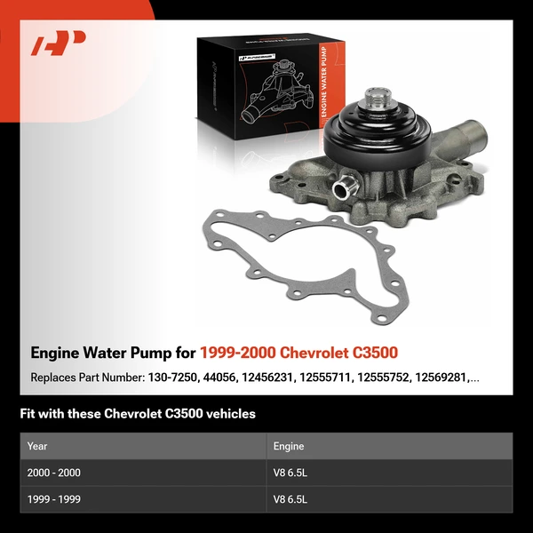 Engine Water Pump for 1999-2000 Chevrolet C3500