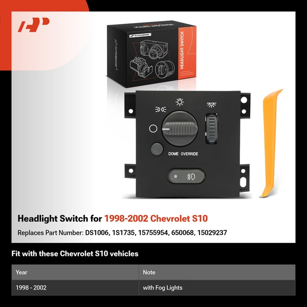 Headlight Switch for 1998-2002 Chevrolet S10