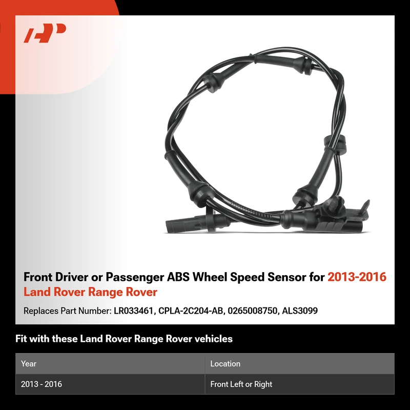 Front Driver or Passenger ABS Wheel Speed Sensor for 2013-2016 Land Rover Range Rover
