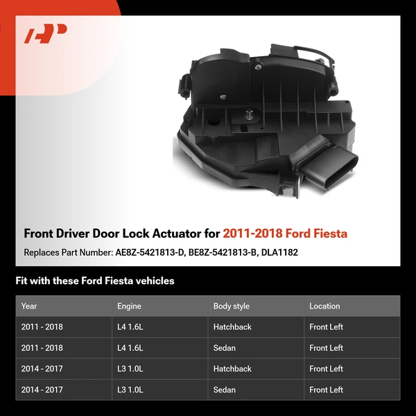 Front Driver Door Lock Actuator for 2011-2018 Ford Fiesta
