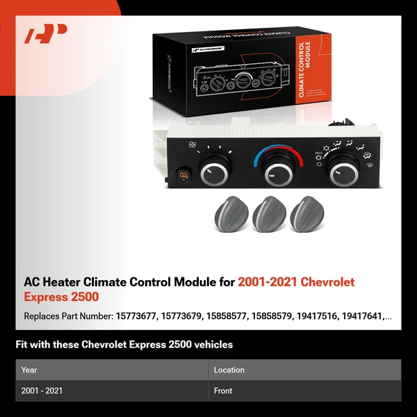 AC Heater Climate Control Module for 2001-2021 Chevrolet Express 2500