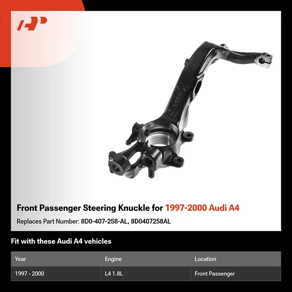 Front Passenger Steering Knuckle for 1997-2000 Audi A4