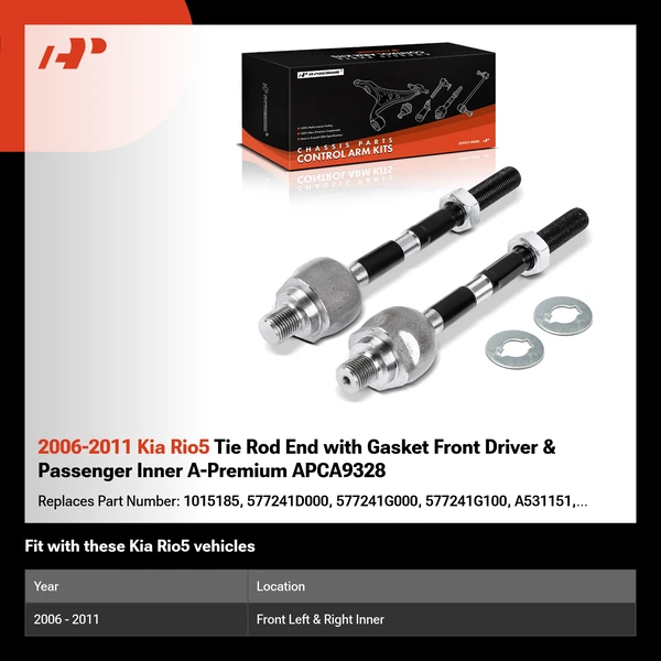 2006-2011 Kia Rio5 Tie Rod End with Gasket Front Driver & Passenger Inner A-Premium APCA9328