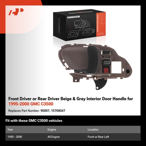 Front Driver or Rear Driver Beige & Gray Interior Door Handle for 1995-2000 GMC C3500