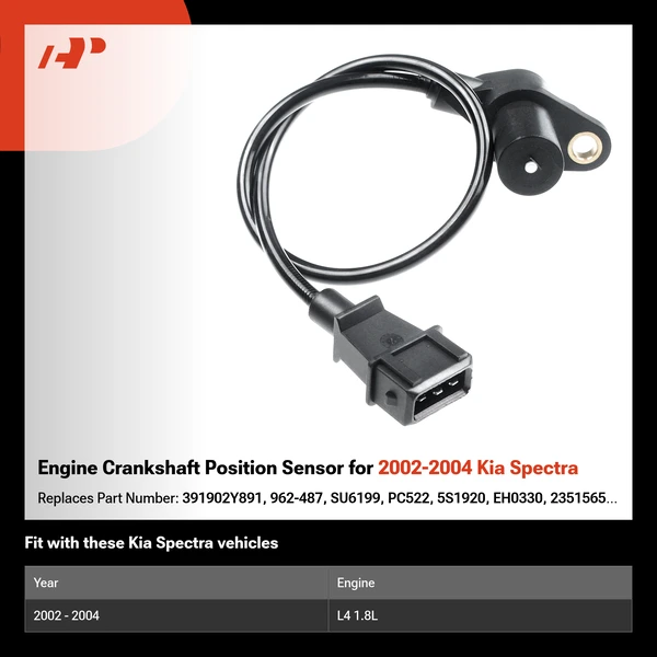 Engine Crankshaft Position Sensor for 2002-2004 Kia Spectra