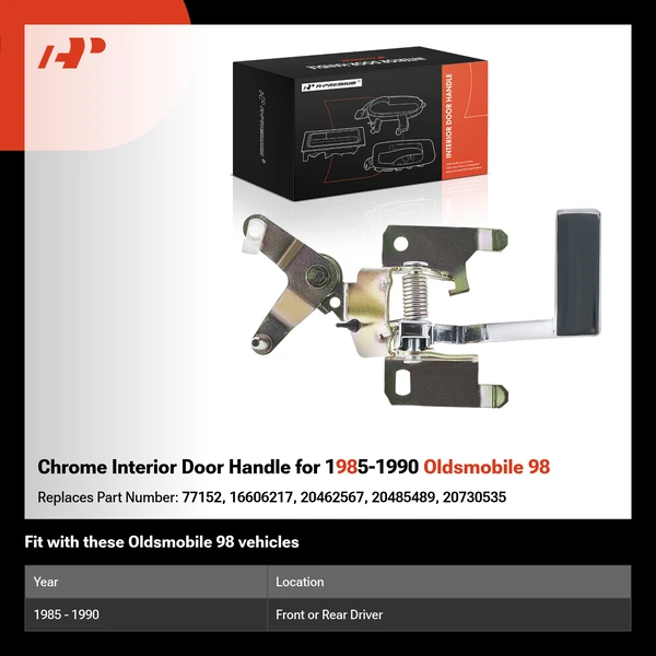 Chrome Interior Door Handle for 1985-1990 Oldsmobile 98
