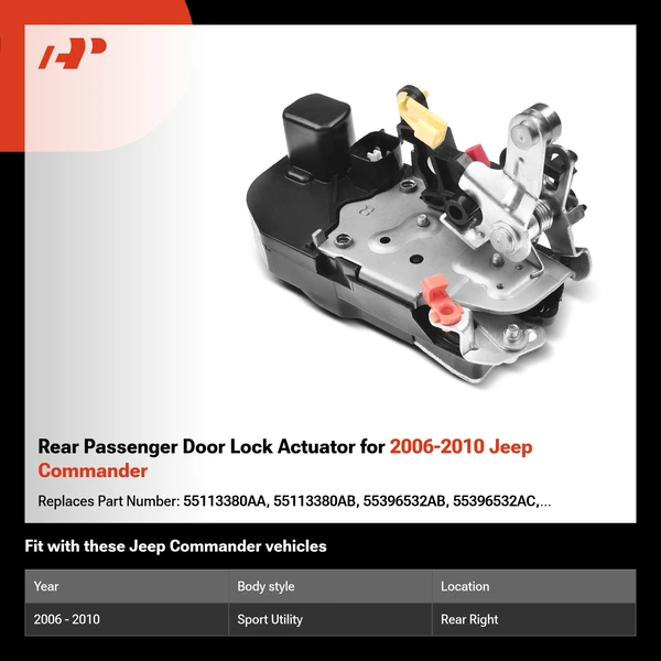 Rear Passenger Door Lock Actuator for 2006-2010 Jeep Commander