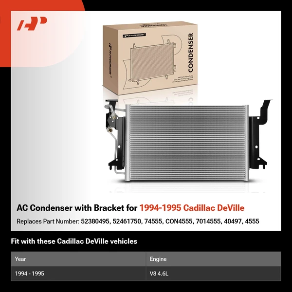 AC Condenser with Bracket for 1994-1995 Cadillac DeVille