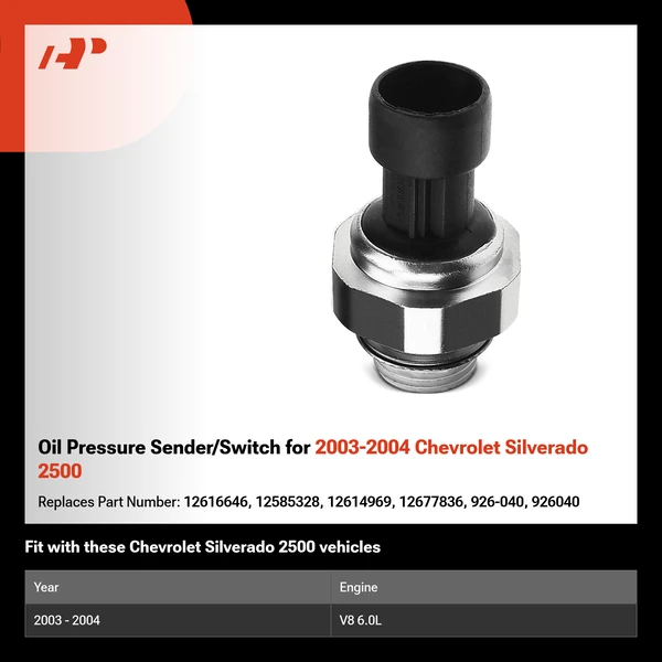 Oil Pressure Sender/Switch for 2003-2004 Chevrolet Silverado 2500