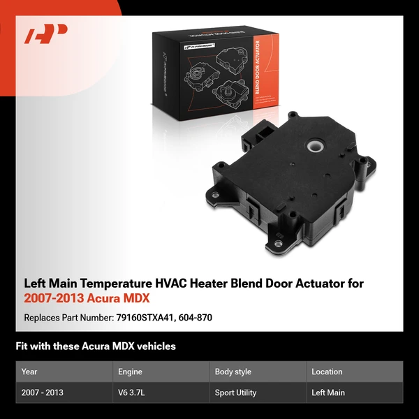 Left Main Temperature HVAC Heater Blend Door Actuator for 2007-2013 Acura MDX