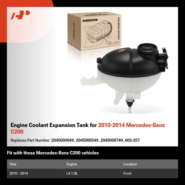 Engine Coolant Expansion Tank for 2010-2014 Mercedes-Benz C200