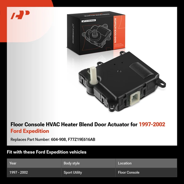 Floor Console HVAC Heater Blend Door Actuator for 1997-2002 Ford Expedition