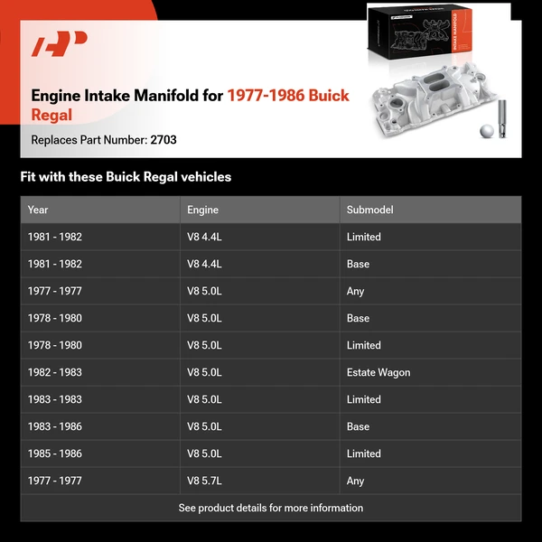 Engine Intake Manifold for 1977-1986 Buick Regal