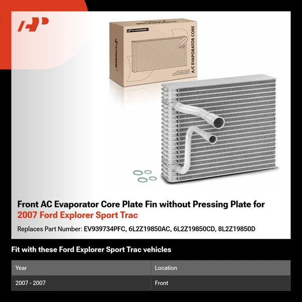 Front AC Evaporator Core Plate Fin without Pressing Plate for 2007 Ford Explorer Sport Trac