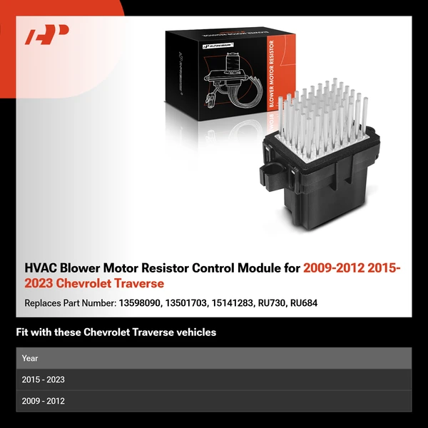 HVAC Blower Motor Resistor Control Module for 2009-2012 2015-2023 Chevrolet Traverse