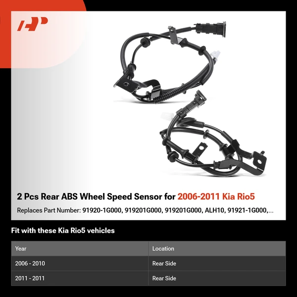 2 Pcs Rear ABS Wheel Speed Sensor for 2006-2011 Kia Rio5