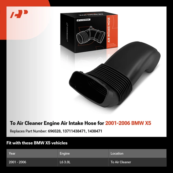 To Air Cleaner Engine Air Intake Hose for 2001-2006 BMW X5