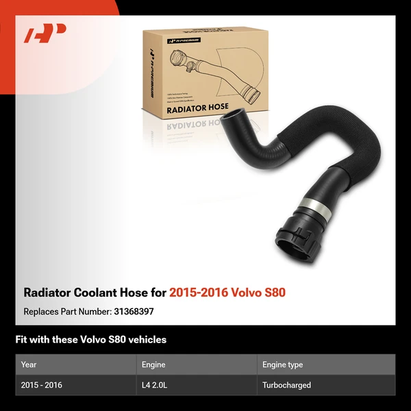 Radiator Coolant Hose for 2015-2016 Volvo S80