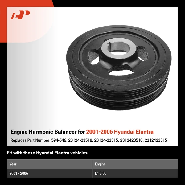 Engine Harmonic Balancer for 2001-2006 Hyundai Elantra