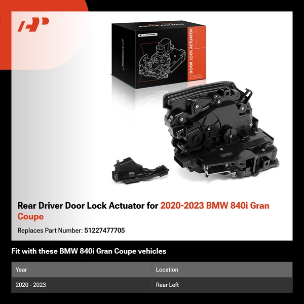 Rear Driver Door Lock Actuator for 2020-2023 BMW 840i Gran Coupe