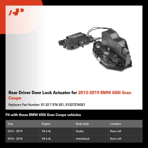 Rear Driver Door Lock Actuator for 2013-2019 BMW 650i Gran Coupe