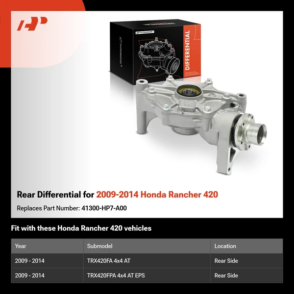 Rear Differential for 2009-2014 Honda Rancher 420