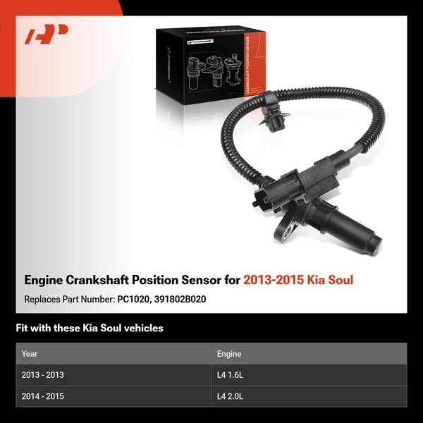 Engine Crankshaft Position Sensor for 2013-2015 Kia Soul