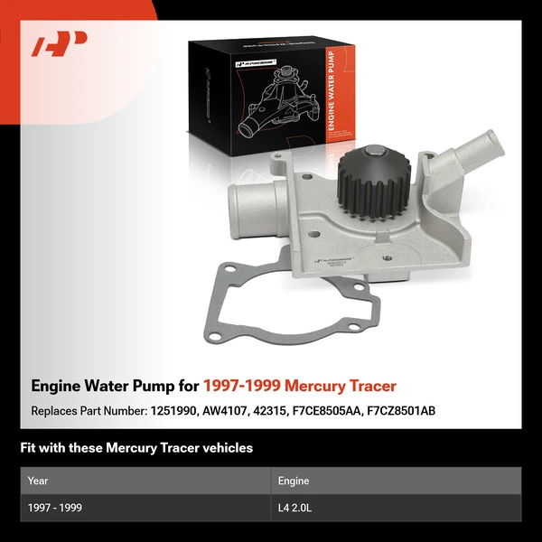 Engine Water Pump for 1997-1999 Mercury Tracer