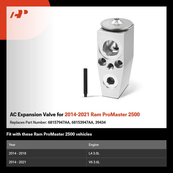 AC Expansion Valve for 2014-2021 Ram ProMaster 2500