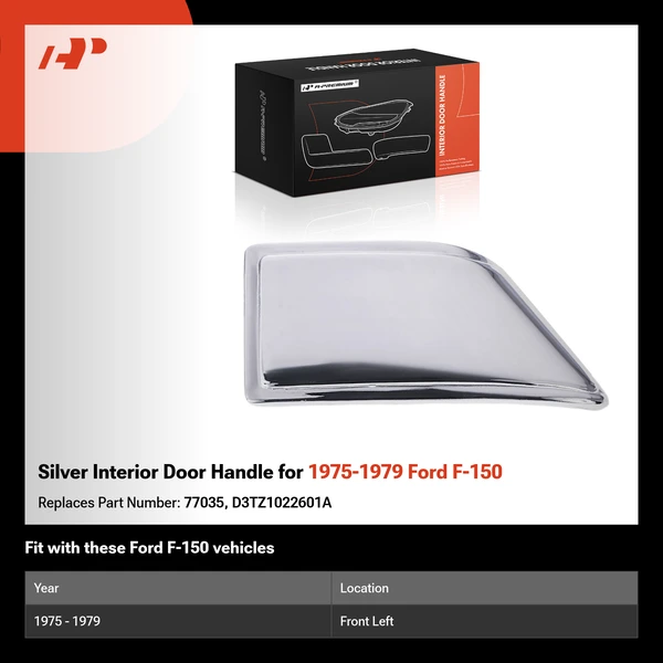 Silver Interior Door Handle for 1975-1979 Ford F-150